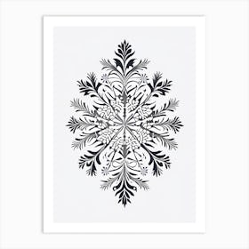 Bullet, Snowflakes, William Morris Inspired 3 Art Print