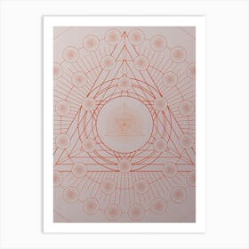 Geometric Abstract Glyph Circle Array in Tomato Red n.0276 Art Print