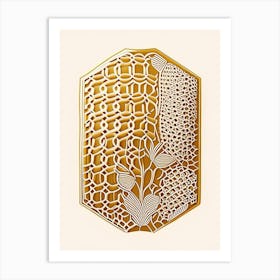 Honey Comb 3 William Morris Style Art Print