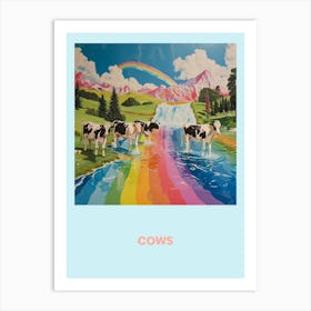Cows Rainbow Poster Art Print