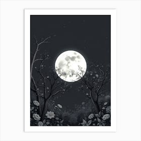 Full Moon In The Forest 8 Art Print