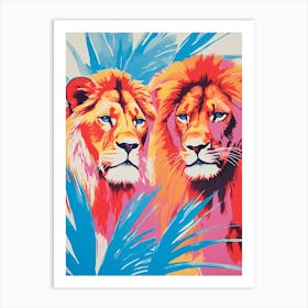 Lion Pop Art Colour Burst 1 Art Print