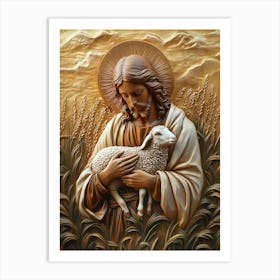 Jesus With Sheep 1 Art Print