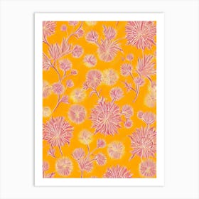 Thistle Floral Print Warm Tones 1 Flower Art Print