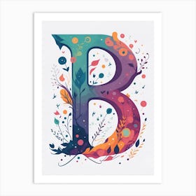 Colorful Letter B Illustration 42 Art Print