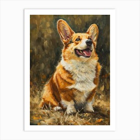 Pembroke Welsh Corgi Acrylic Painting 7 Art Print