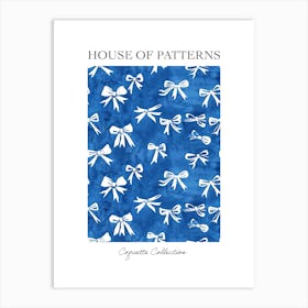 White And Blue Bows 1 Pattern Poster Art Print