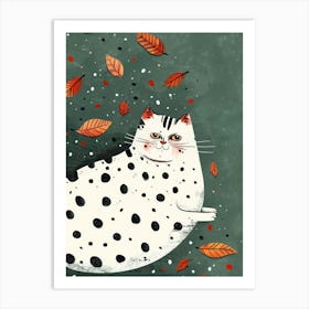 Polka Dot Cat 18 Art Print