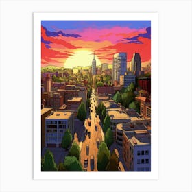 Bellevue Washington Pixel Art 8 Art Print