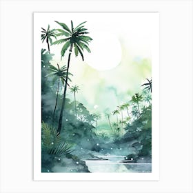 Watercolour Of El Yunque National Forest   Puerto Rico Usa 3 Art Print