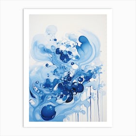 Blue Splashes Art Print