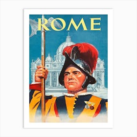 Rome, Italy, Vintage Travel Poster Art Print
