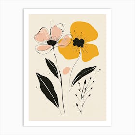 Flowers And Leaves Art Print