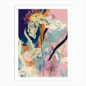 Colourful Flower Illustration Queen Annes Lace 2 Art Print
