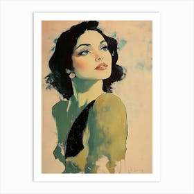 Woman In A Green Dress Art Print