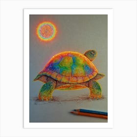 Rainbow Tortoise Art Print