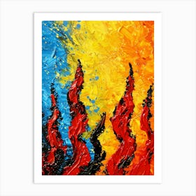 Abstract Flames 5 Art Print