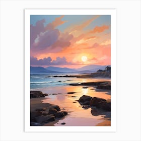 Sunset At The Beach 1 Art Print