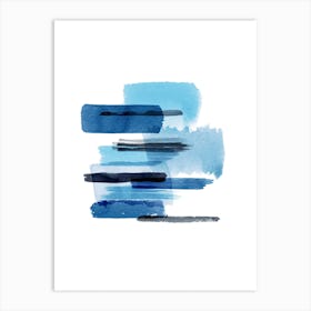 Big Watercolor Strokes Blue Art Print
