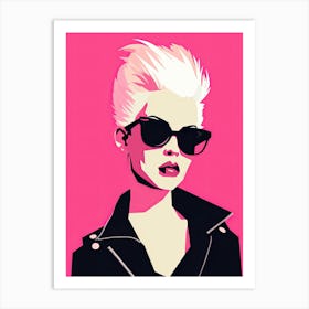 Minimalist Pink Punk Goddess Art Print