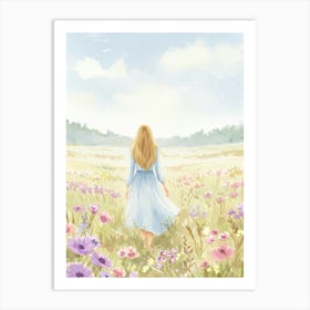 Girl In A Field Art Print