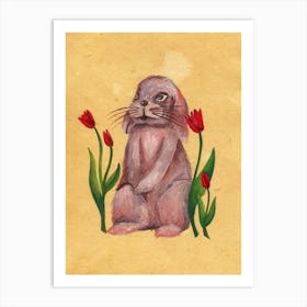 Cute Bunny Nature Art Print