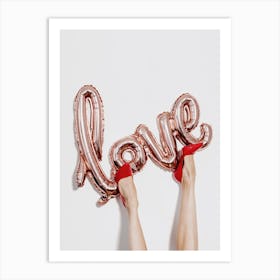 Valentine's Day Love Letters And Heels Art Print