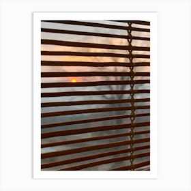 Sunset Through Blinds Art Print