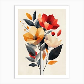 Abstract Flowers 3 Art Print