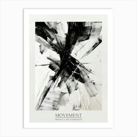 Movement Abstract Black And White 8 Poster Art Print