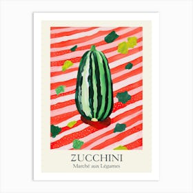 Marche Aux Legumes Zucchini Summer Illustration 4 Art Print