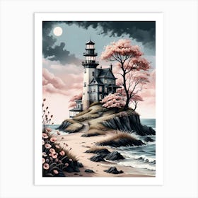 Lighthouse Sunset Art Print