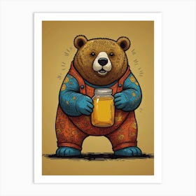 Bear With Honey Art Print