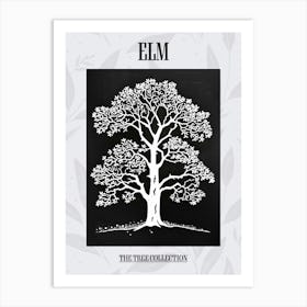 Elm Tree Simple Geometric Nature Stencil 11 Poster Art Print