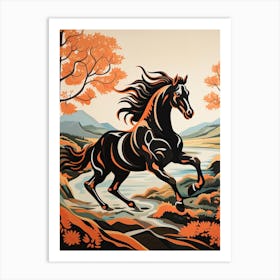 A Horse Painting In The Style Of Gouache Painting 1 Art Print