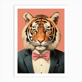 Tiger Illustrations Wearing A Tuxedo 8 Art Print
