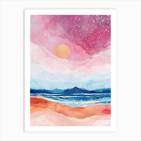 Watercolor Of A Beach 1 Art Print