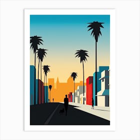 Venice Beach California, Usa, Bold Outlines 3 Art Print