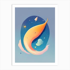 Comet Tail Kawaii Kids Space Art Print