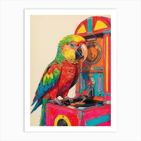 Parrot On A Jukebox Art Print