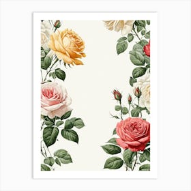 Vintage Galleria Style Rose Art Painting 11 Art Print