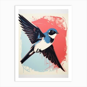 Andy Warhol Style Bird Swallow 1 Art Print