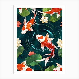 Koi Fish Pattern Art Print