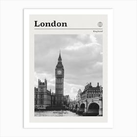 London England Black And White Art Print