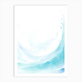 Blue Ocean Wave Watercolor Vertical Composition 17 Art Print