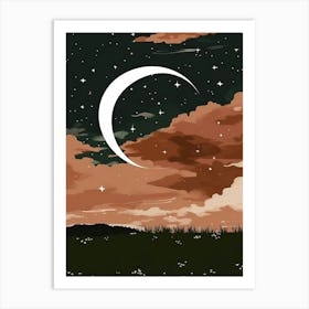 Moon And Stars 7 Art Print