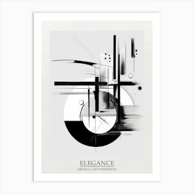 Elegance Abstract Black And White 8 Poster Art Print