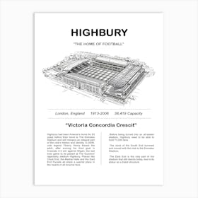 Highbury Arena Football Stadium Art Print