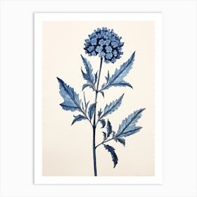 Blue Botanical Prairie Clover Art Print