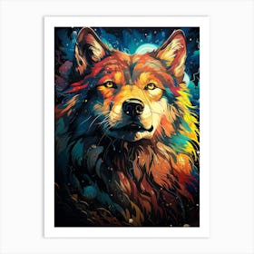 Colorful Wolf Art Print